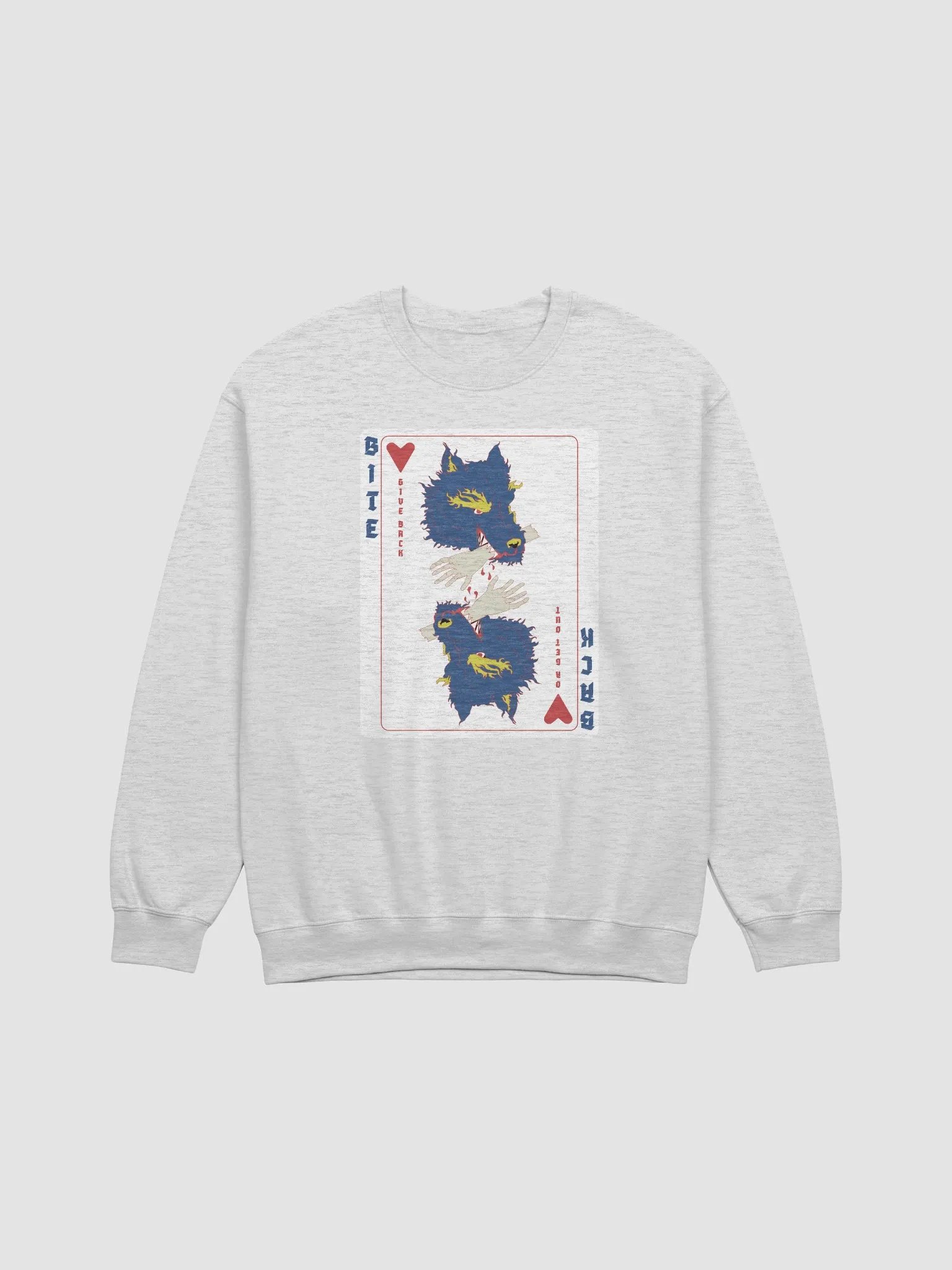 Bite Back blue card crewneck product image (1)