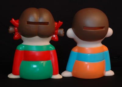 🎎 Japanese Fujiya Peko-chan and Poko-chan Mascot Coin Banks – Japan Antique Roadshow product image (2)