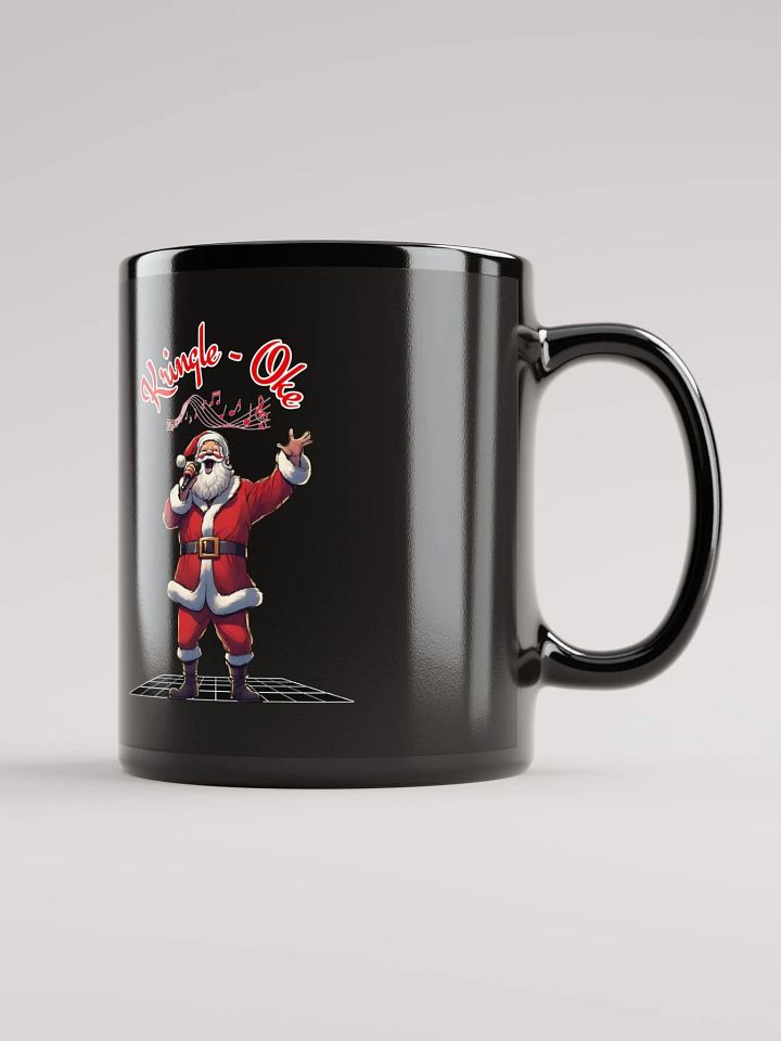 Kringle - Oke, Karaoke Singing Santa - Christmas Black Mug product image (1)