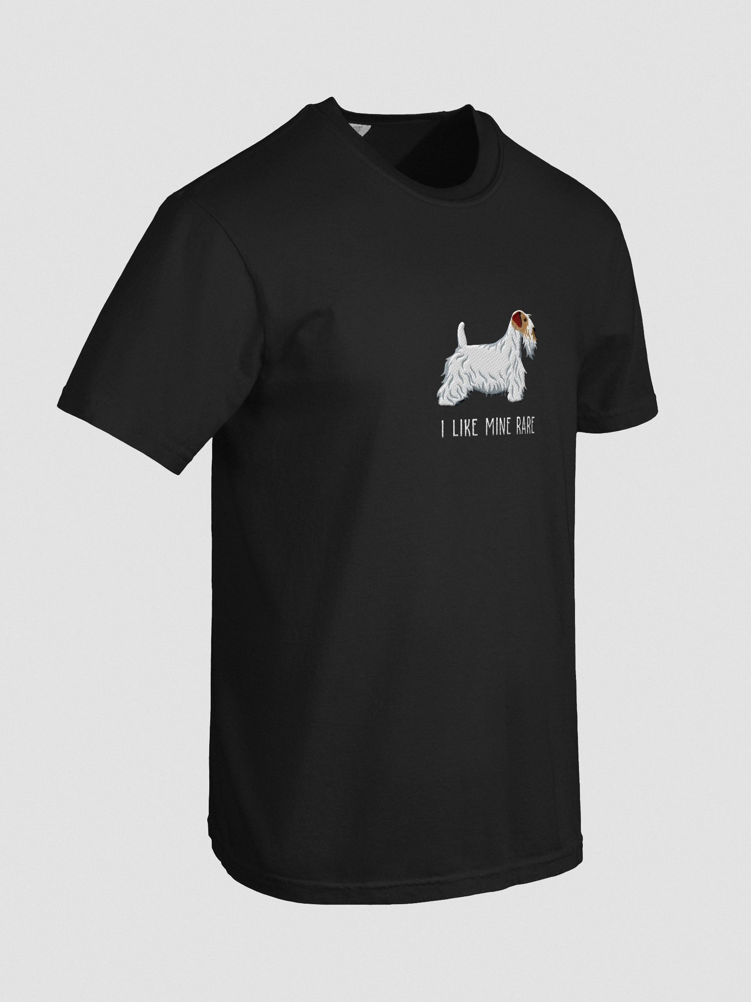 I Like Mine Rare T-Shirt(Embroidered) of a Sealyham Terrier(Brown & White) product image (11)