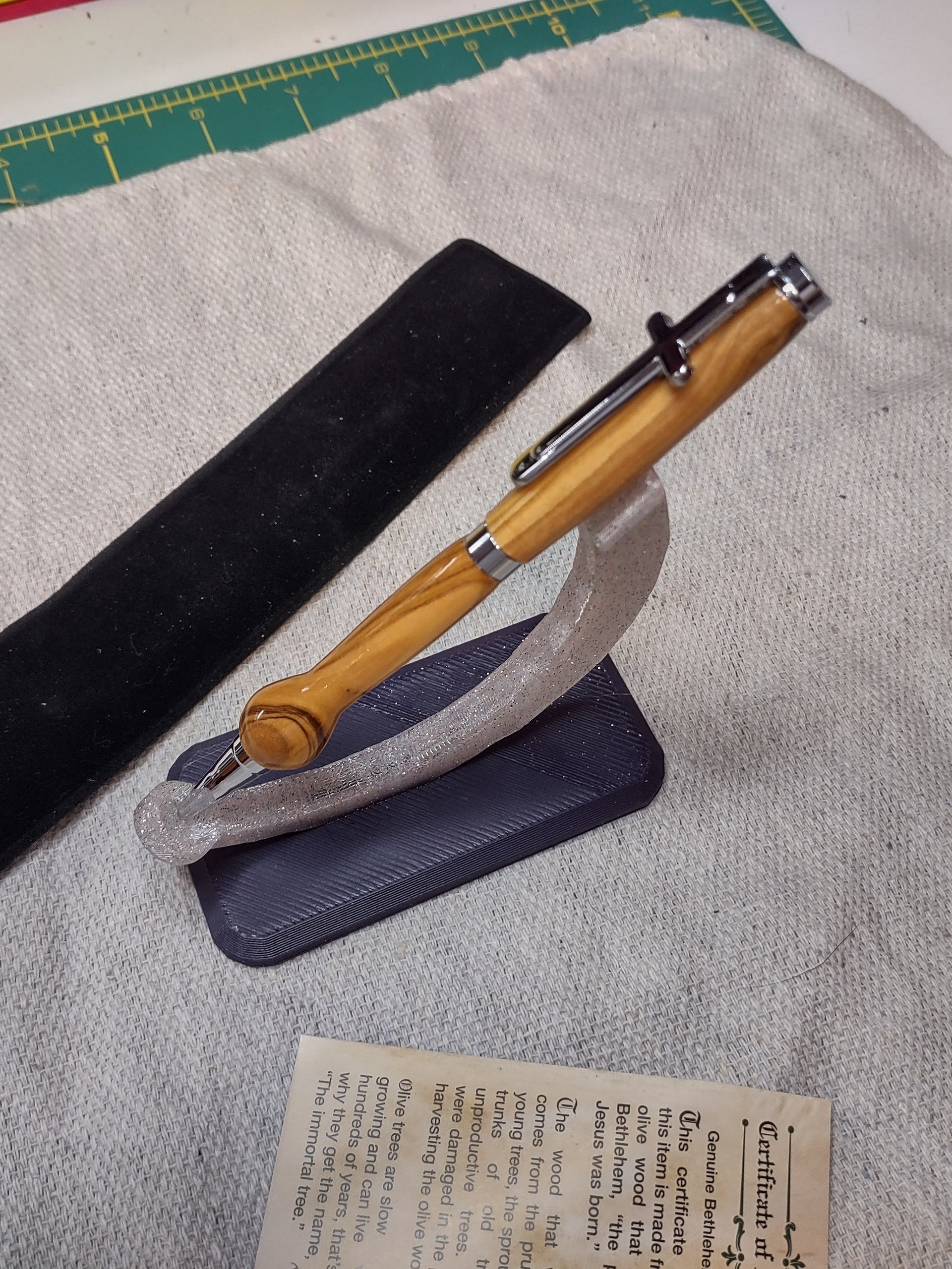 Handcrafted Bethlehem Olivewood Rollerball Pen – One of a Kind product image (3)