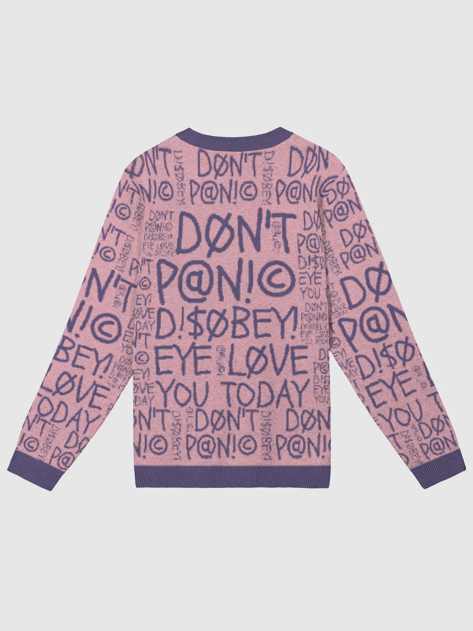 DØN'T P@N!© D!SØBEY! Pink & Plum Scribble Jacquard Knit product image (2)