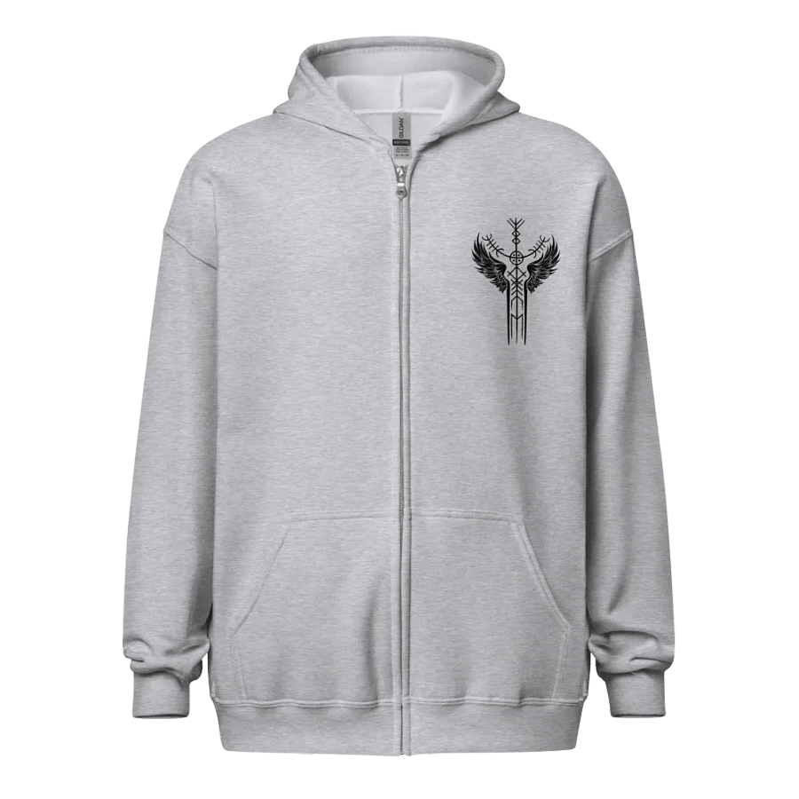 The Valkyrie Stave Zip Hoodie (black print) product image (2)
