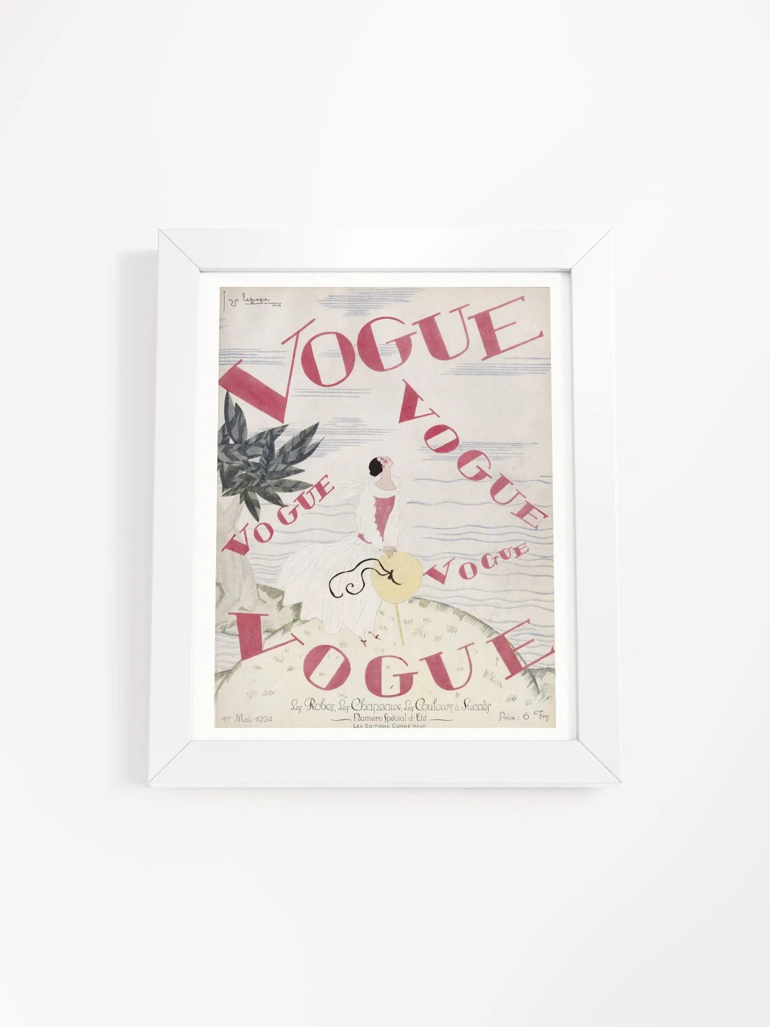 Vintage French Vogue Magazine Cover June, 1924 by Georges Lepape product image (19)