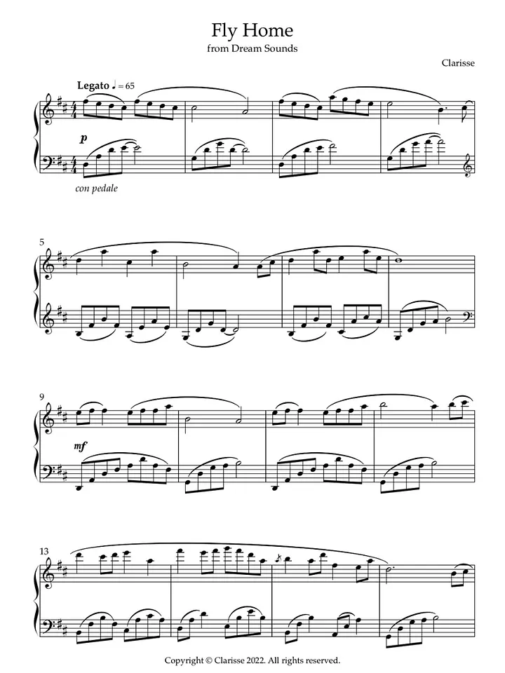 Fly Home - Sheet Music product image (1)
