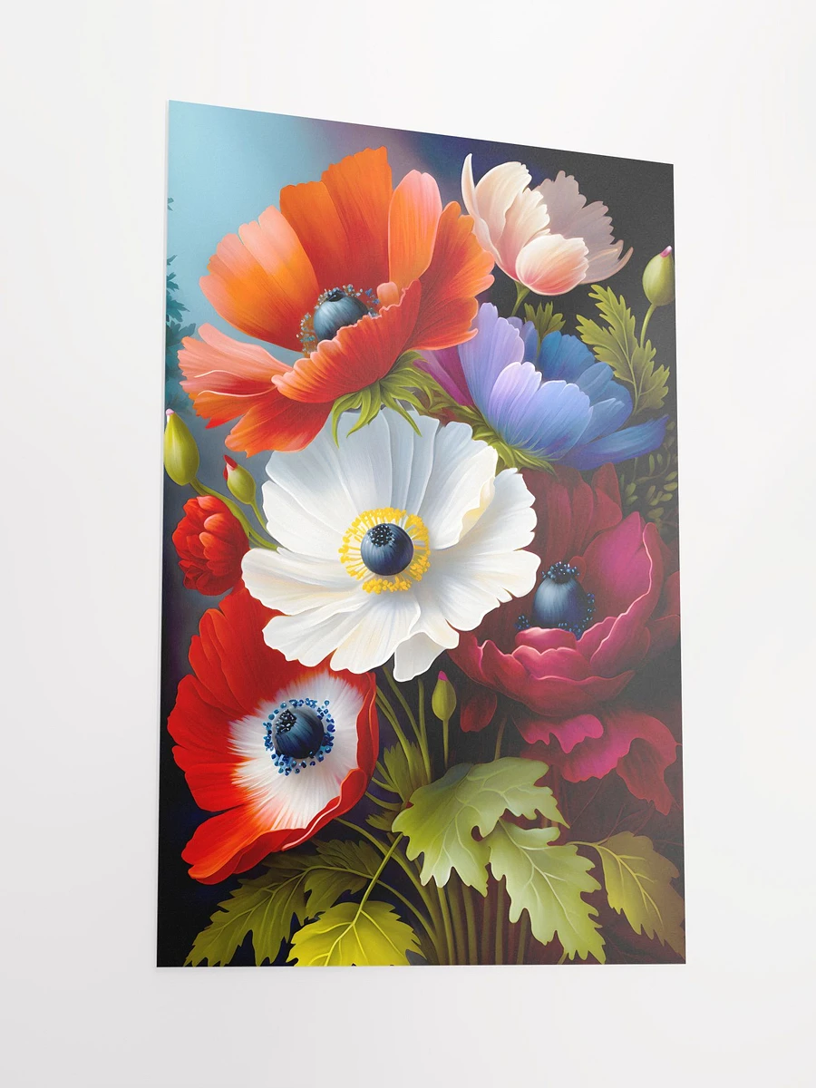 Vibrant Botanical Bliss - Poppies and Anemones Art Matte Poster product image (4)
