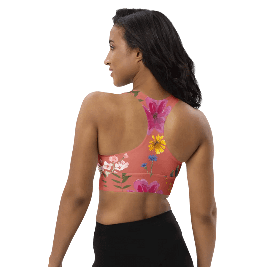 All-over floral print Longline Sports bra product image (6)