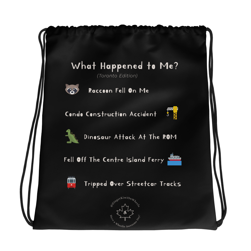 WHAT HAPPENED TO ME ? (Toronto Edition): String Backpack, Pure Black product image (1)
