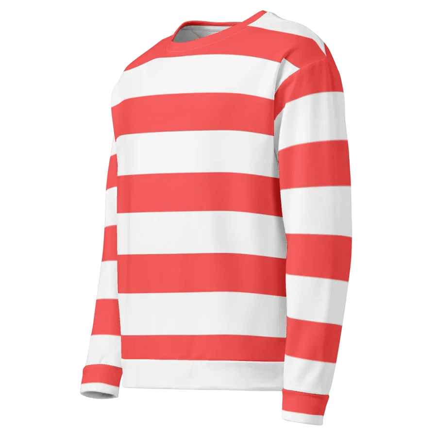 Coral Red and White Striped Sweatshirt product image (5)