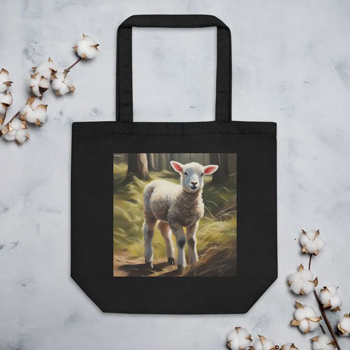 Lamb in Woods, Organic Cotton Twill Tote Bag product image (1)