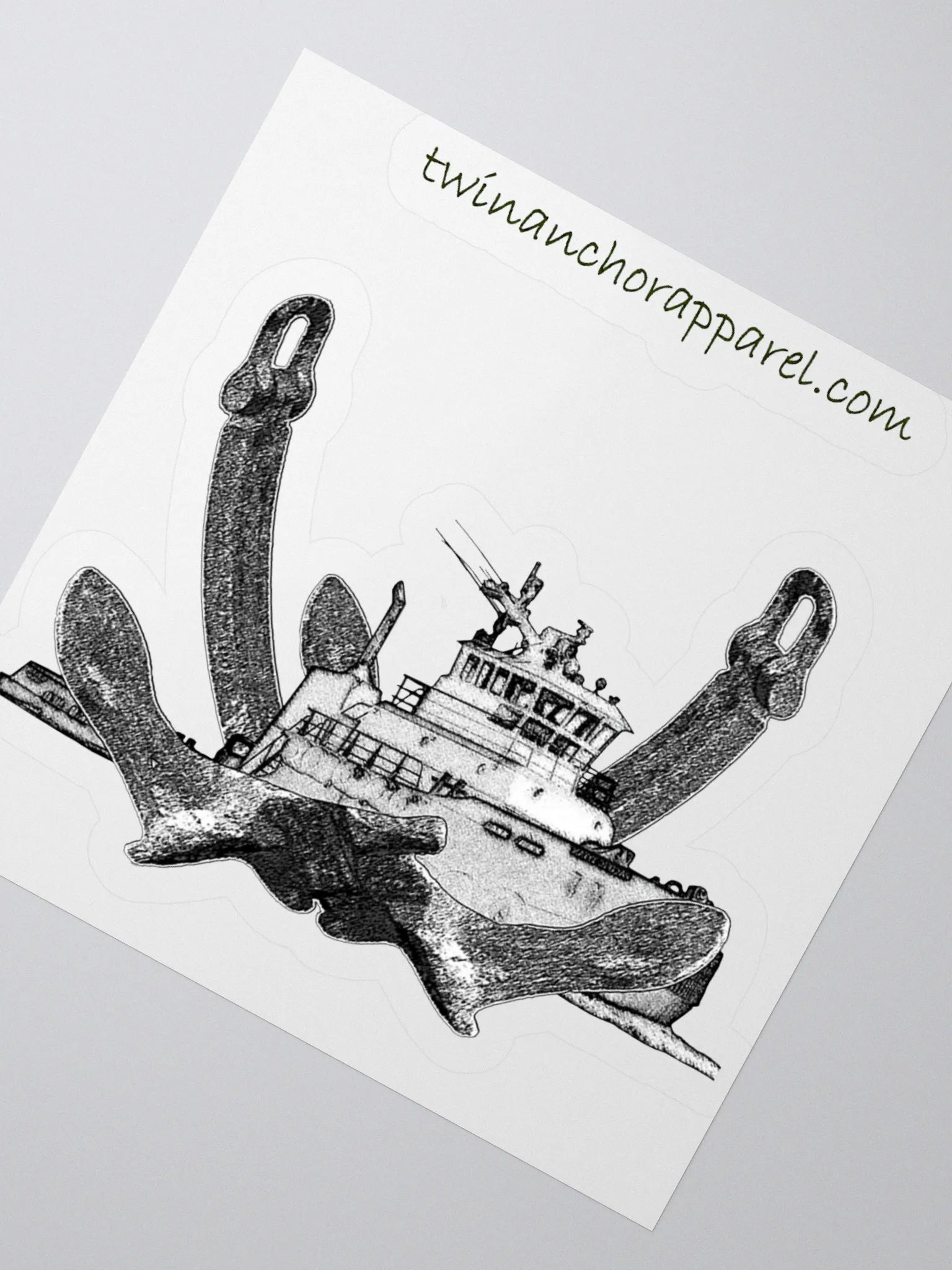 Twin Anchor Titan tug Kiss Cut Stickers product image (6)