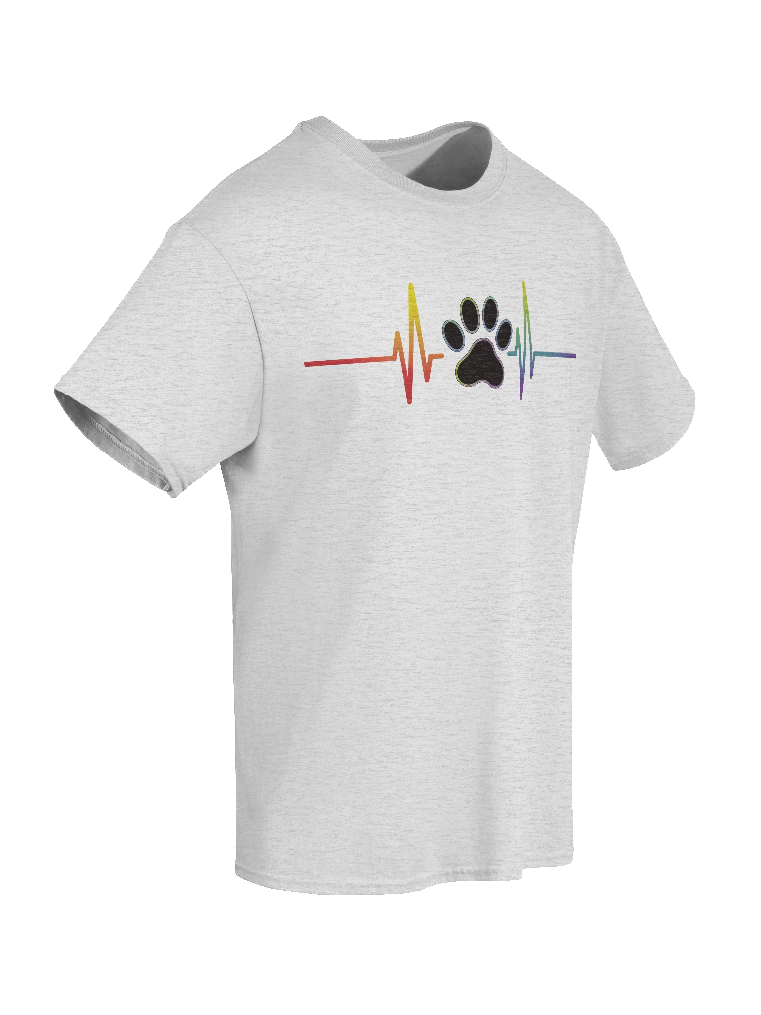 Pawbeat Pride Paw EKG Light Version Unisex Heavyweight Graphic T-shirt product image (2)