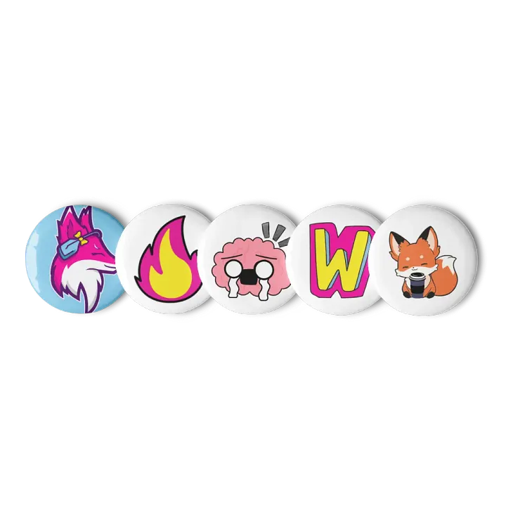 FoxyMandy Emotes Button Pins Set product image (1)