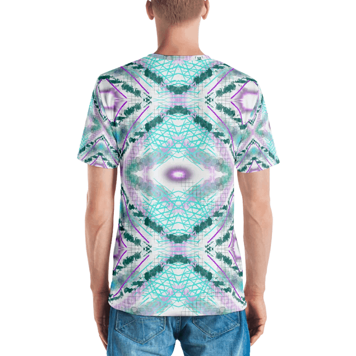 Aqua Mesh Geometric Design T-Shirt product image (2)