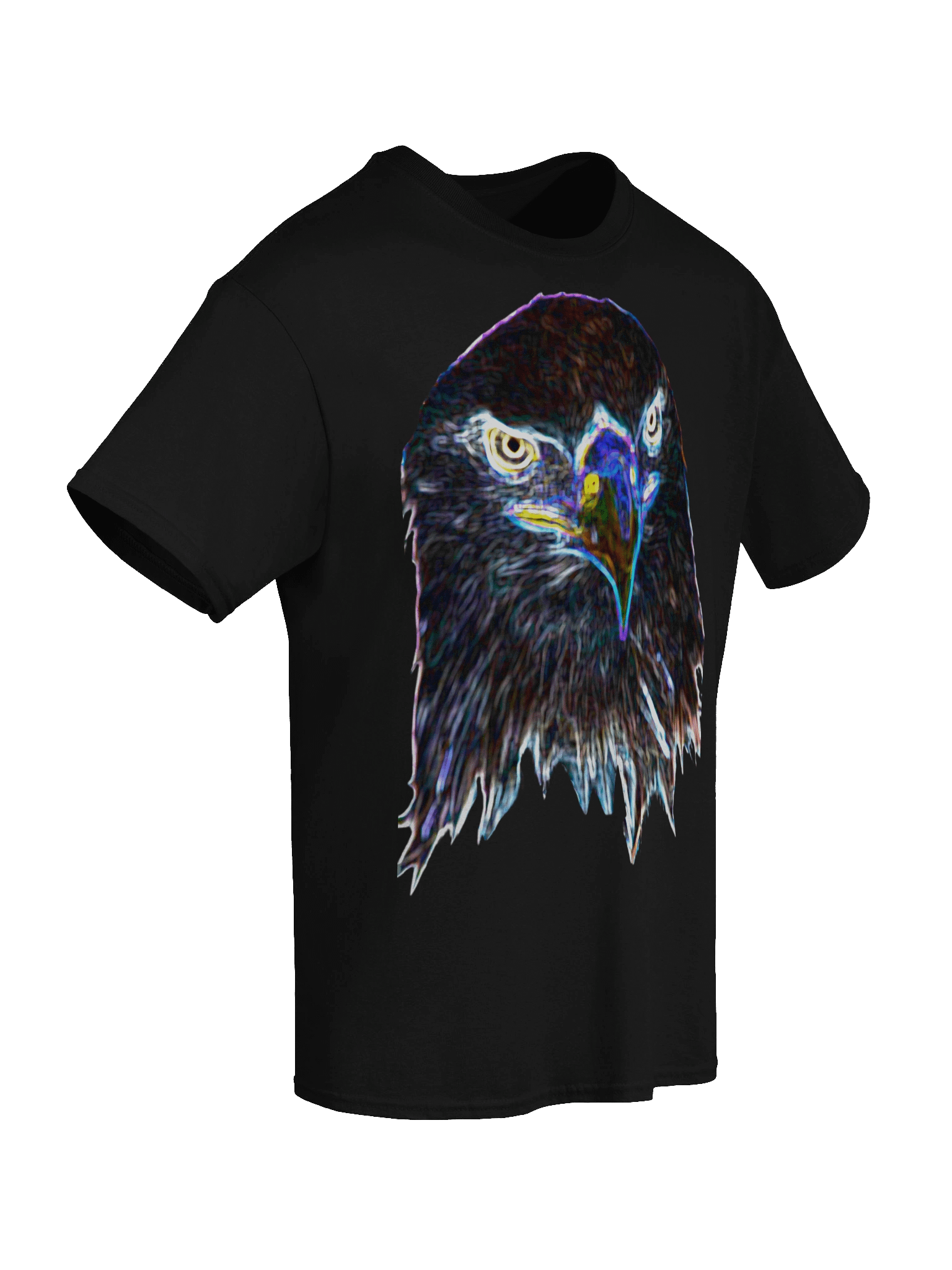 Psychedelic Neon Eagle Head Glowing Hawk T-Shirt Classic product image (8)
