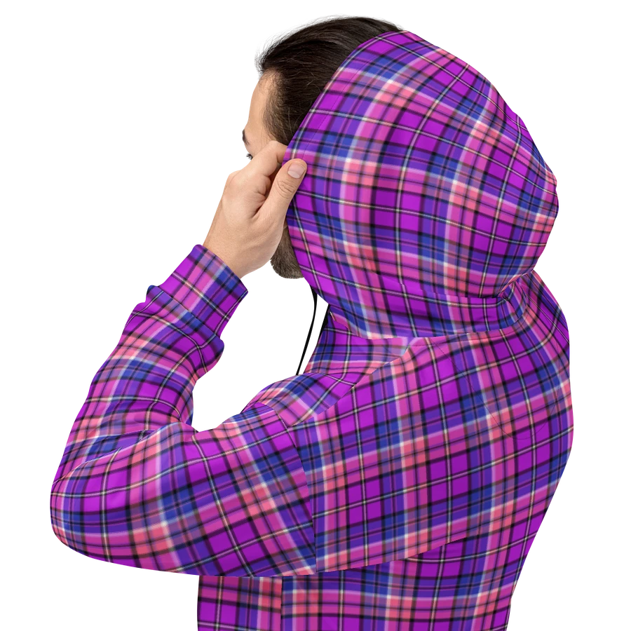 Bright Purple, Pink, and Blue Plaid Hoodie product image (8)