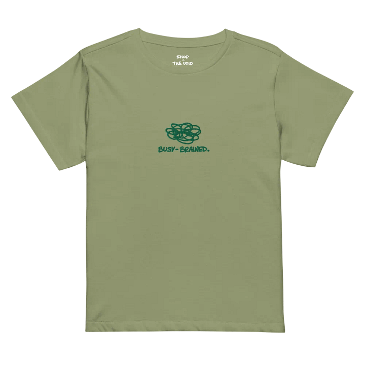 BUSY-BRAINED (kelly) embroidered waist length t-shirt product image (1)