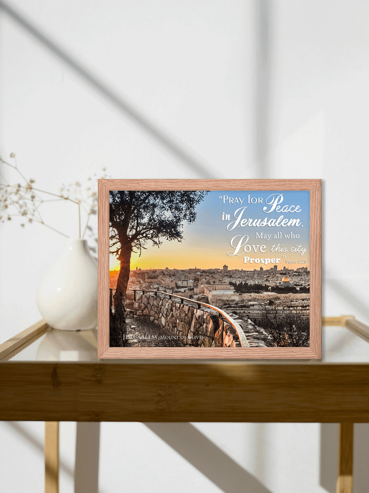 "PRAY FOR PEACE IN JERUSALEM" Framed Poster product image (3)