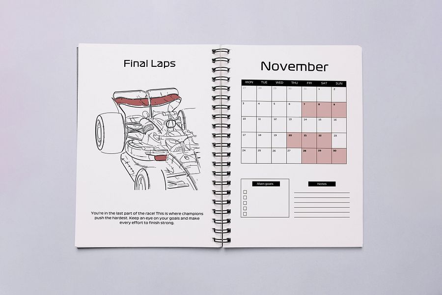 DIGITAL 2025 Planner & Calendar, Formula-1 calendar, daily planner, A5, Business planner, Budget planner, Diary, F1 gift, F1 merch, F1 stickers product image (6)