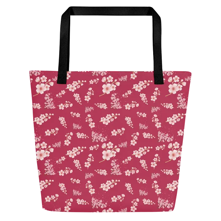 Cherry Blossoms on Magenta Floral Tote Bag product image (2)