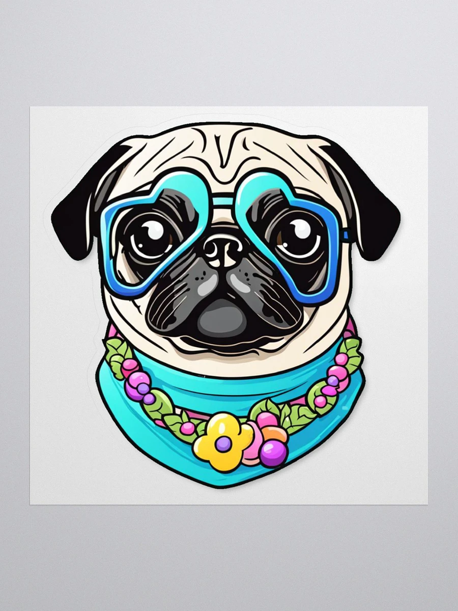 Retro Pug Kiss Cut Stickers product image (1)