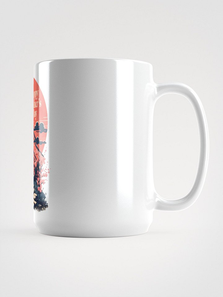 Happy Father’s Day Illustration | Vibrant Sunset & Blossoms Print Mug product image (1)