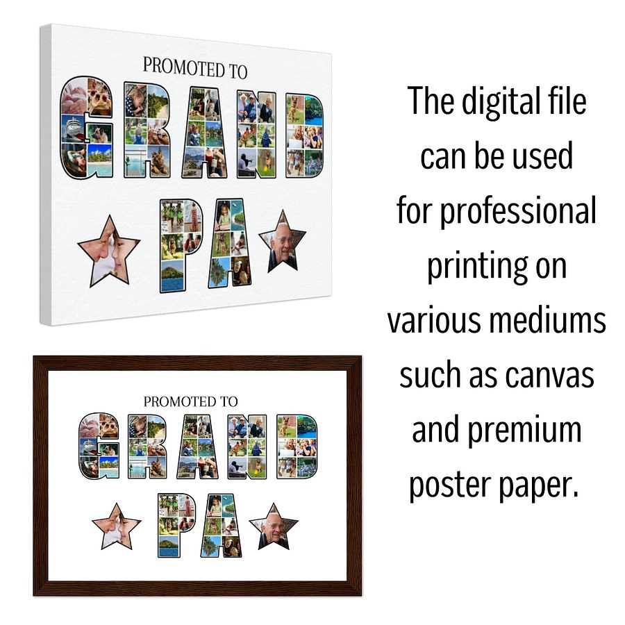 Promoted to Grandpa Photo Collage Canva Template product image (5)