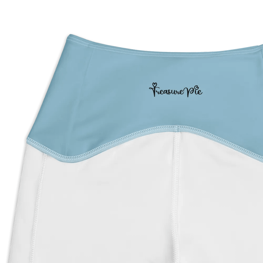 Plain Light Blue Soft Summer Women's High Waisted Premium Crossover Leggings with Pockets by Treasure Pie product image (4)