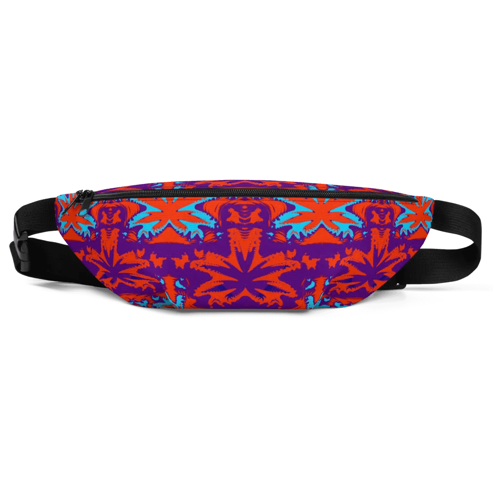 Pot Leaf Fanny Pack, Cannabis Art 420 Fashion, Orange Purple Blue Stoner Bag product image (1)