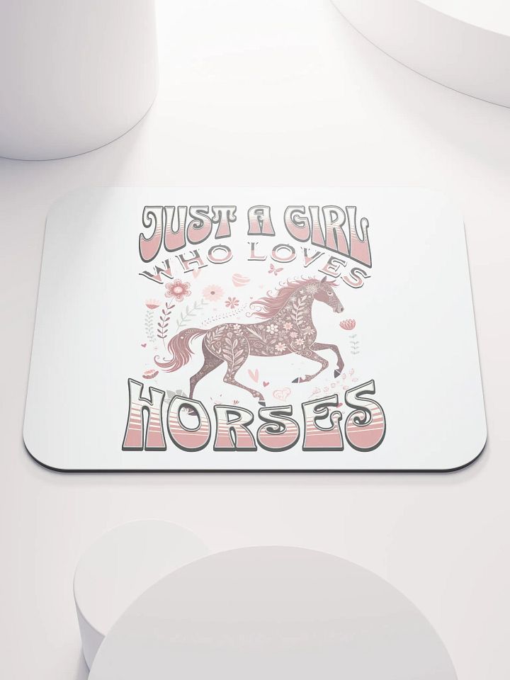 Just A Girl Who Loves Horses Floral Mouse Pad product image (2)