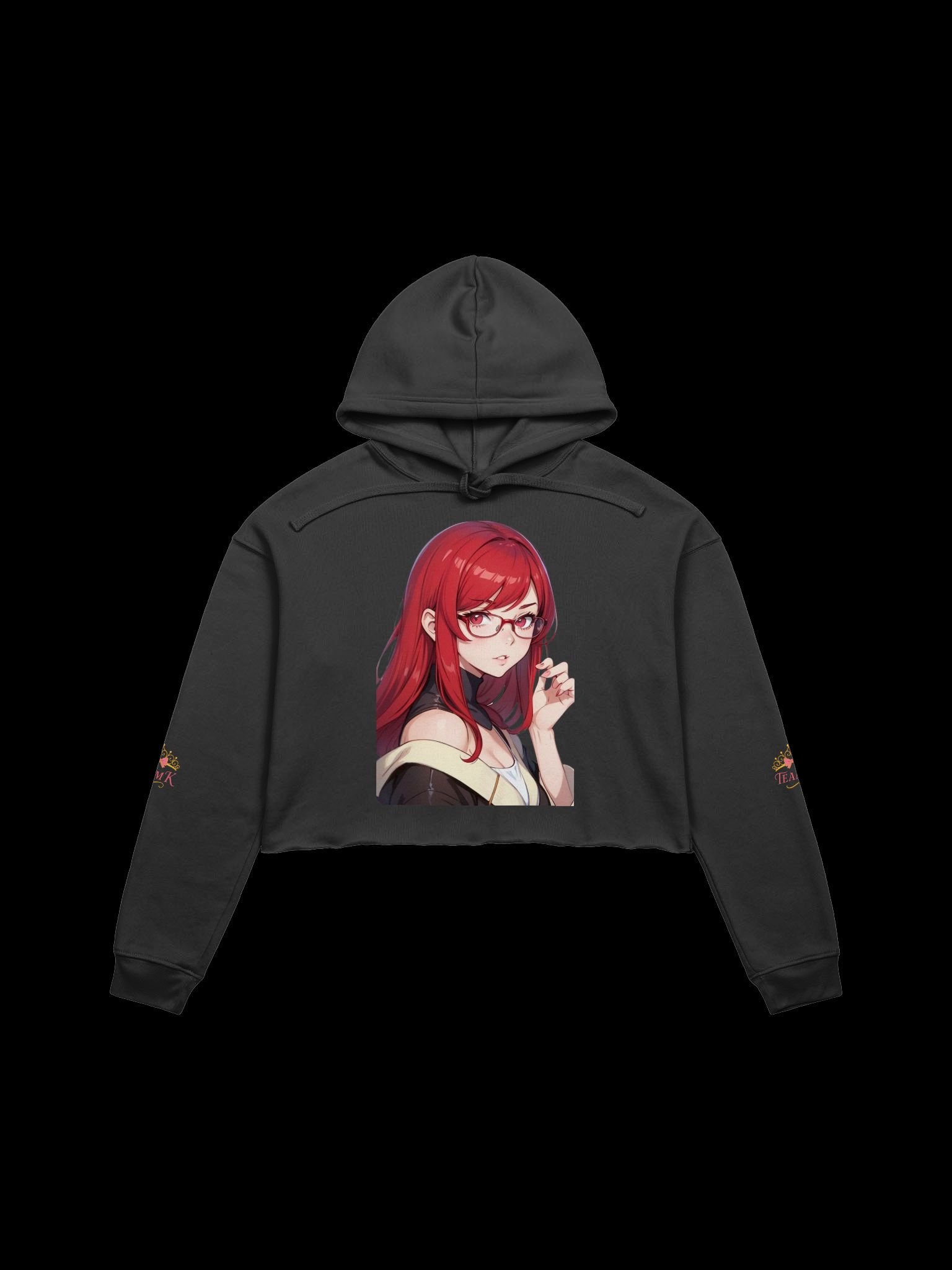 (Red WAIFU) K Crop Hoodie product image (1)