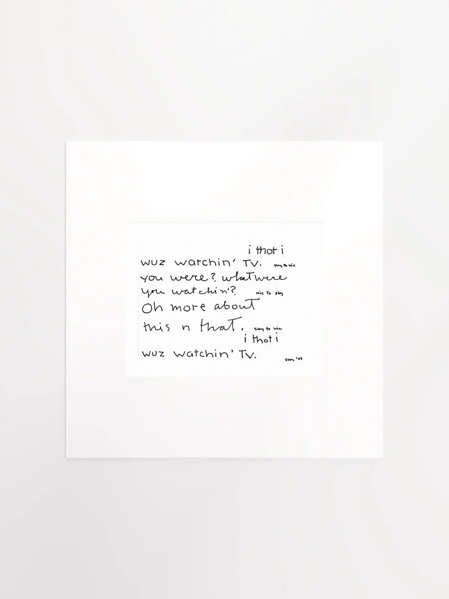 i thot i wuz watchin tv panel card print product image (3)