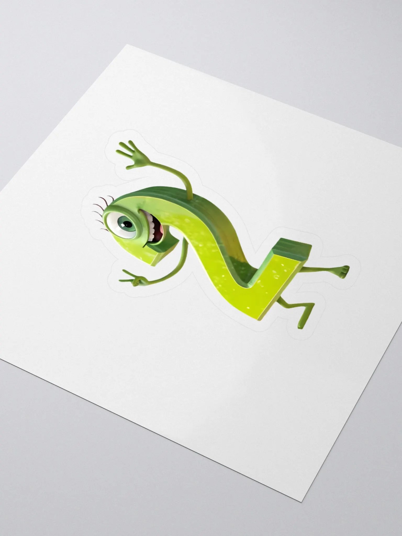 Green Number 2 Character Kiss Cut Stickers product image (3)