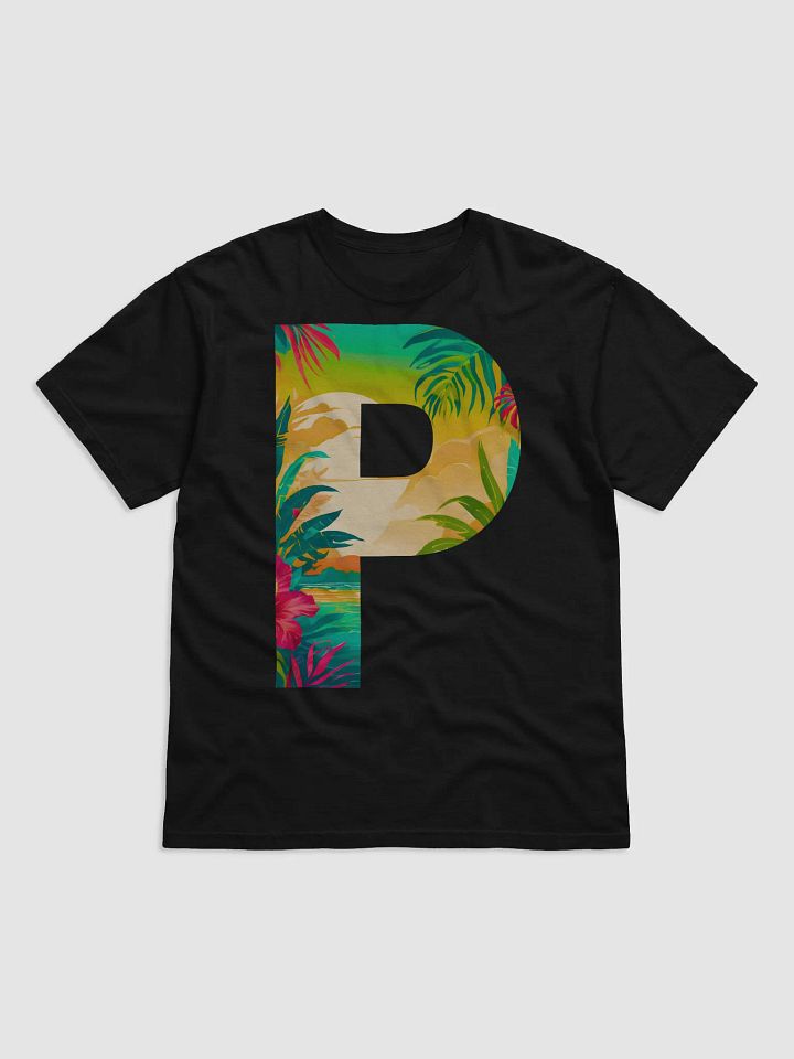 Tropical Sunset Paradise T-Shirt (Letter-P) product image (1)