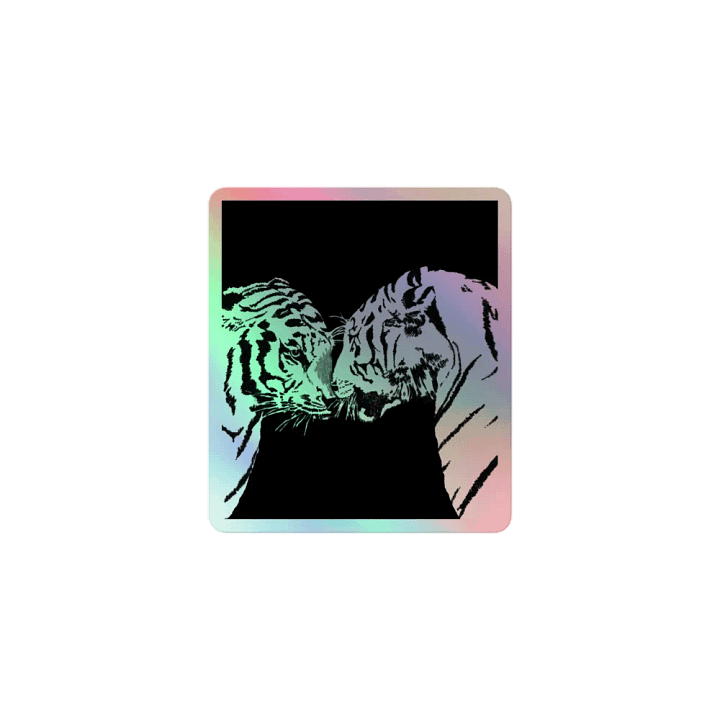 Tigers meet holographic sticker product image (1)