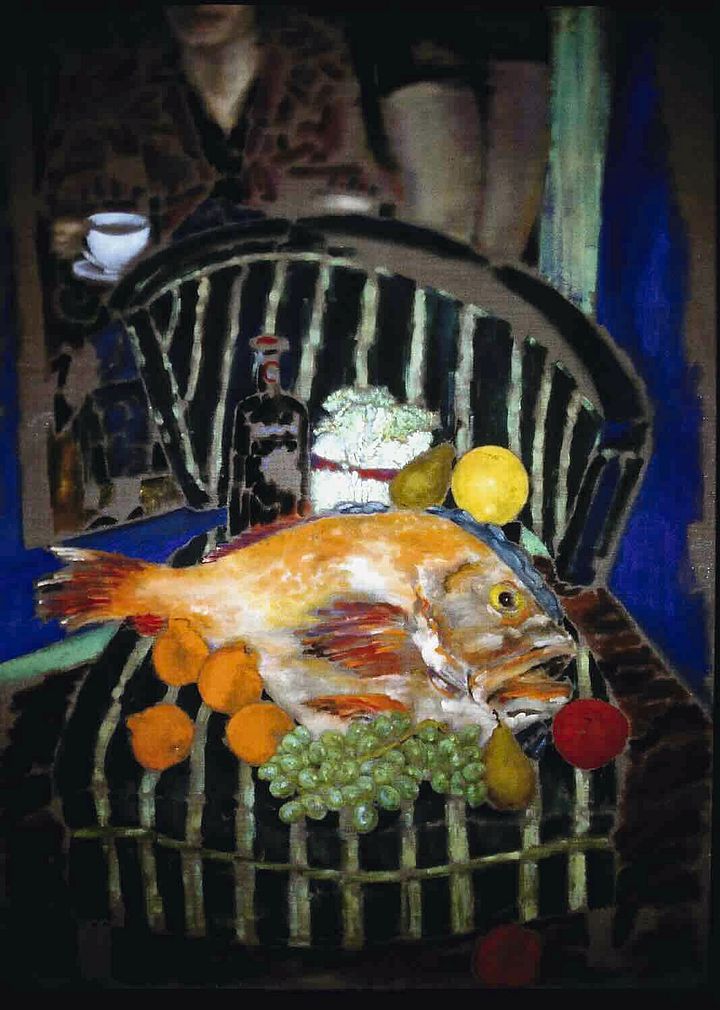 Still Life on Striped Chair 1988 print product image (1)