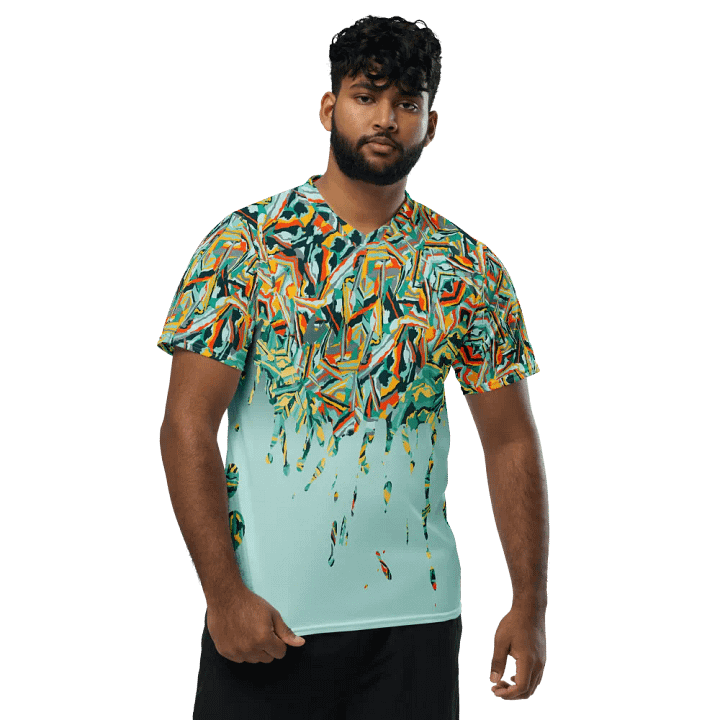 Colorful Destruction | Recycled Unisex Sports Jersey product image (1)