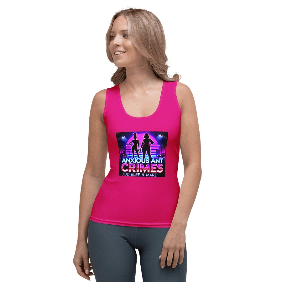 NEON NIGHTS SYNTHWAVE COUSIN TANK PINK product image (1)