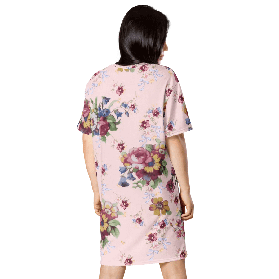 Vintage Floral Woman's Dress T-Shirt | Pink Blossom Everyday Apparel product image (5)