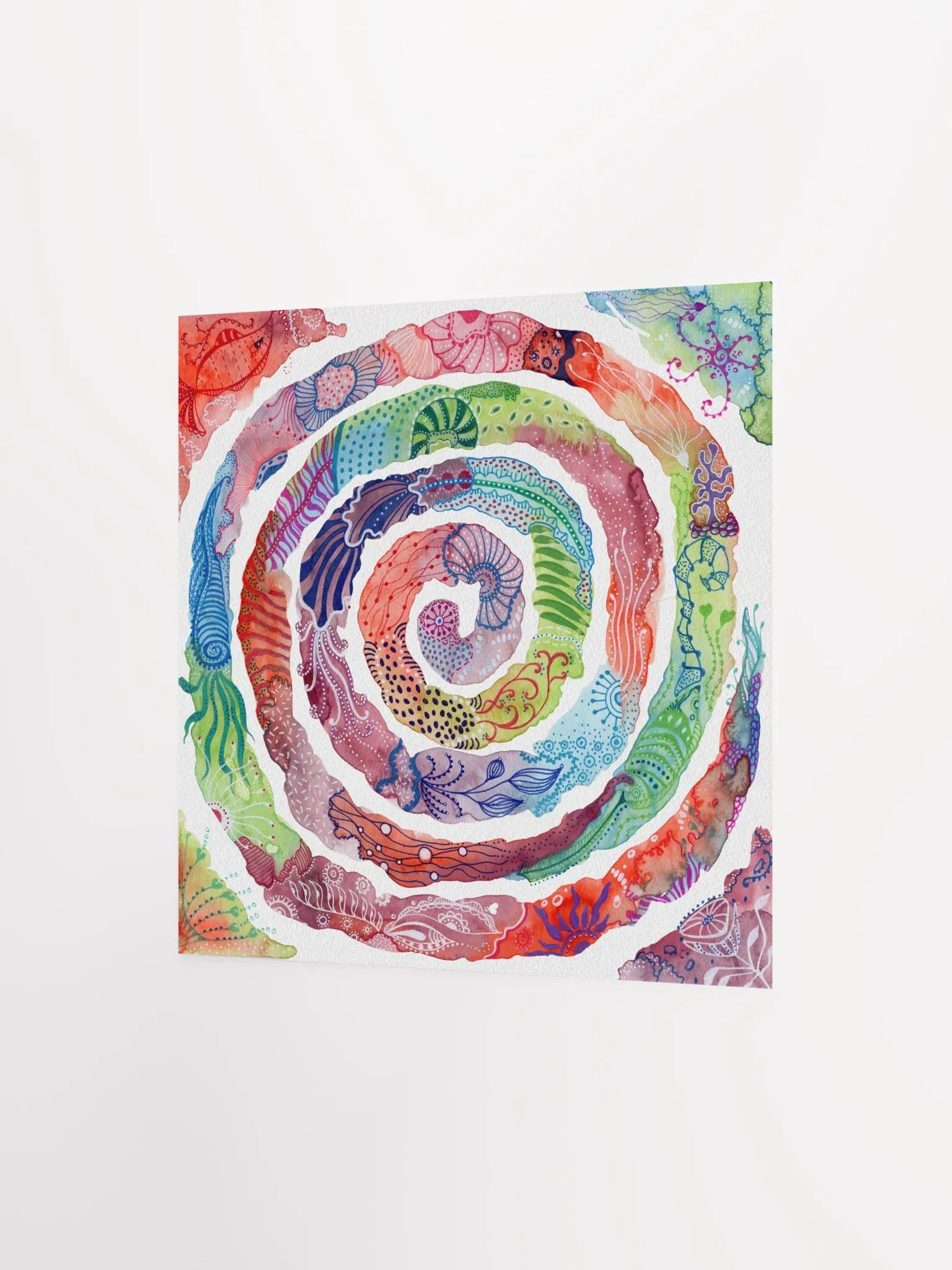 Watercolor Doodles Spiral Symphony Matte Poster product image (5)