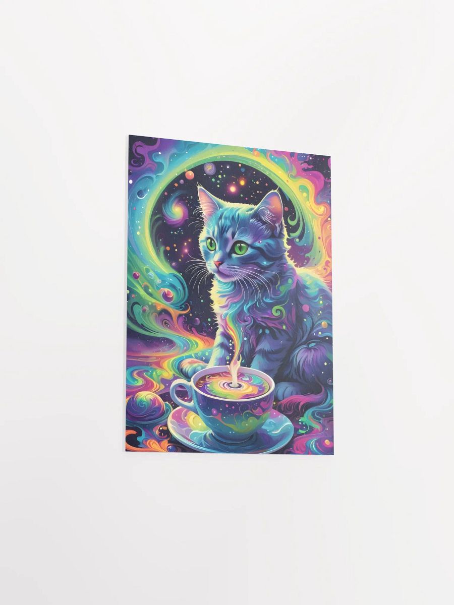 Psychedelic Cat with Cosmic Coffee Poster product image (9)