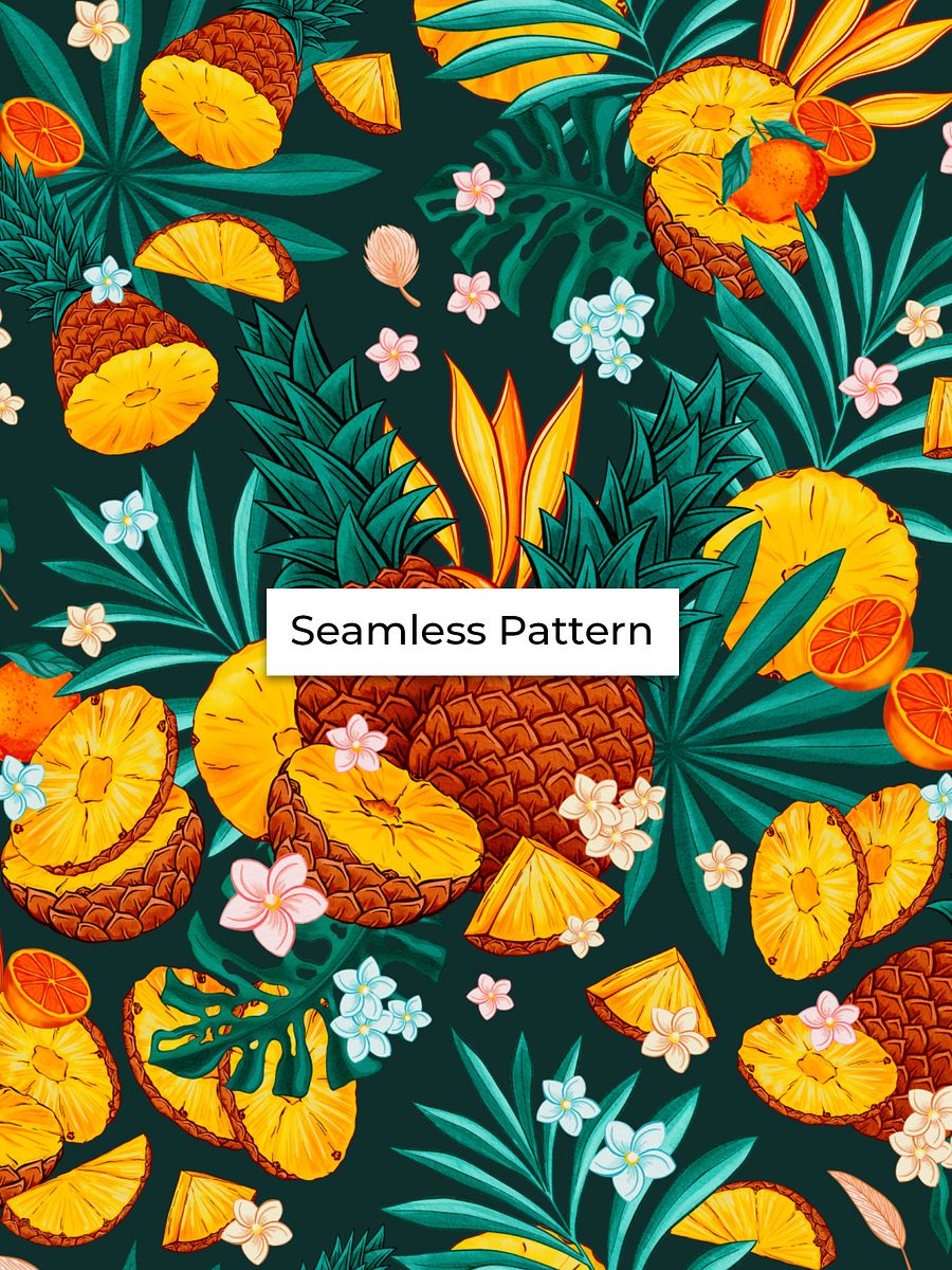Pineapples PSD Layered Single Seamless Pattern product image (1)