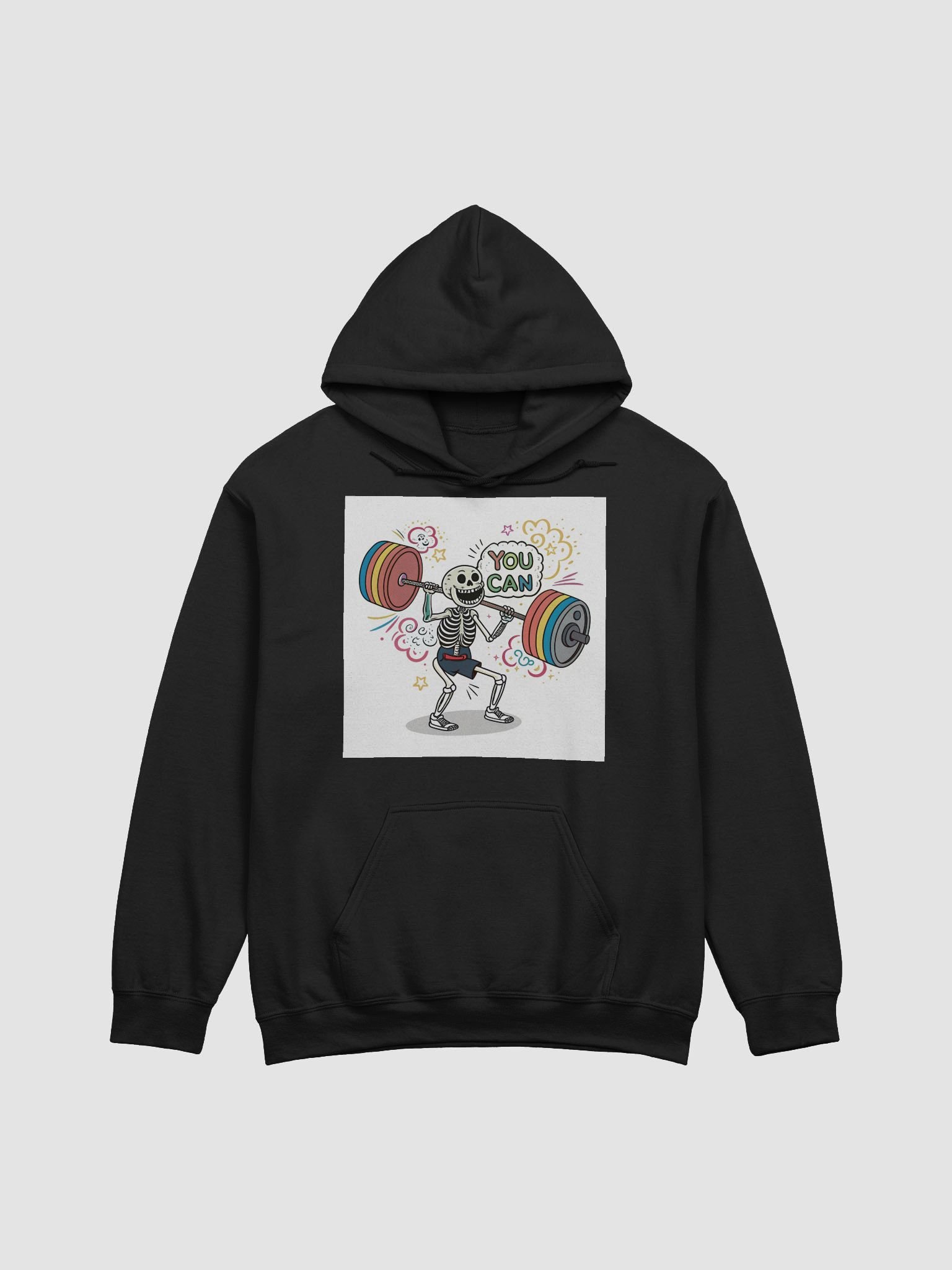 Rainbow Weightlifting Skeleton Hoodie product image (1)