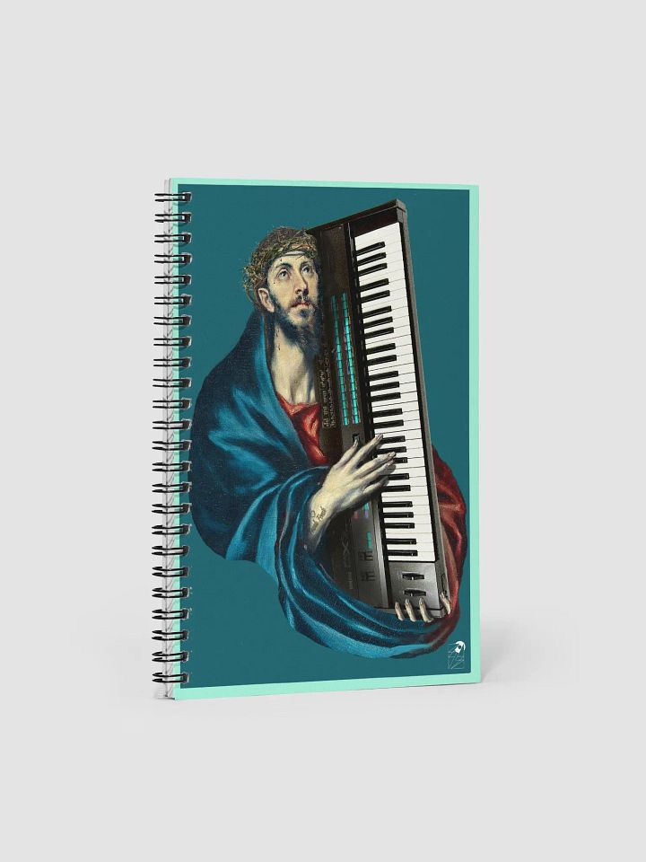 Christ Carrying the DX7 by Frank Fonik, EDM Techno Spiral Notebook product image (1)