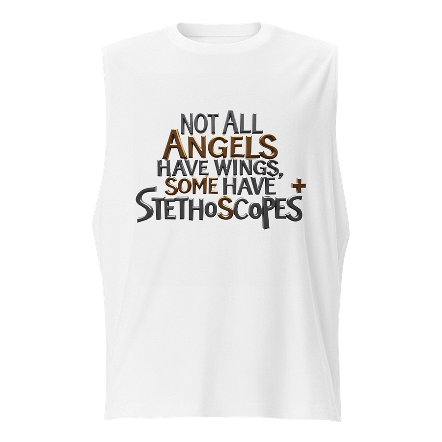 Stethoscope, Angel wings, medical Muscle Tank product image (1)