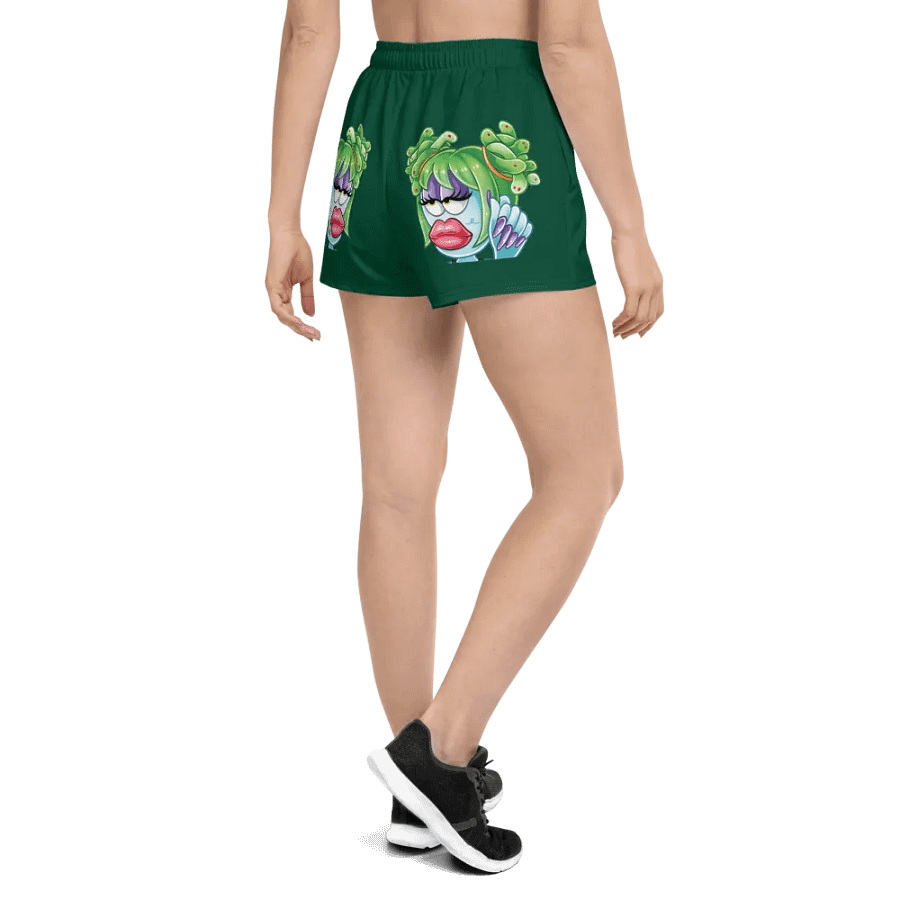 Dark Green Nail Check Booty Shorts product image (1)