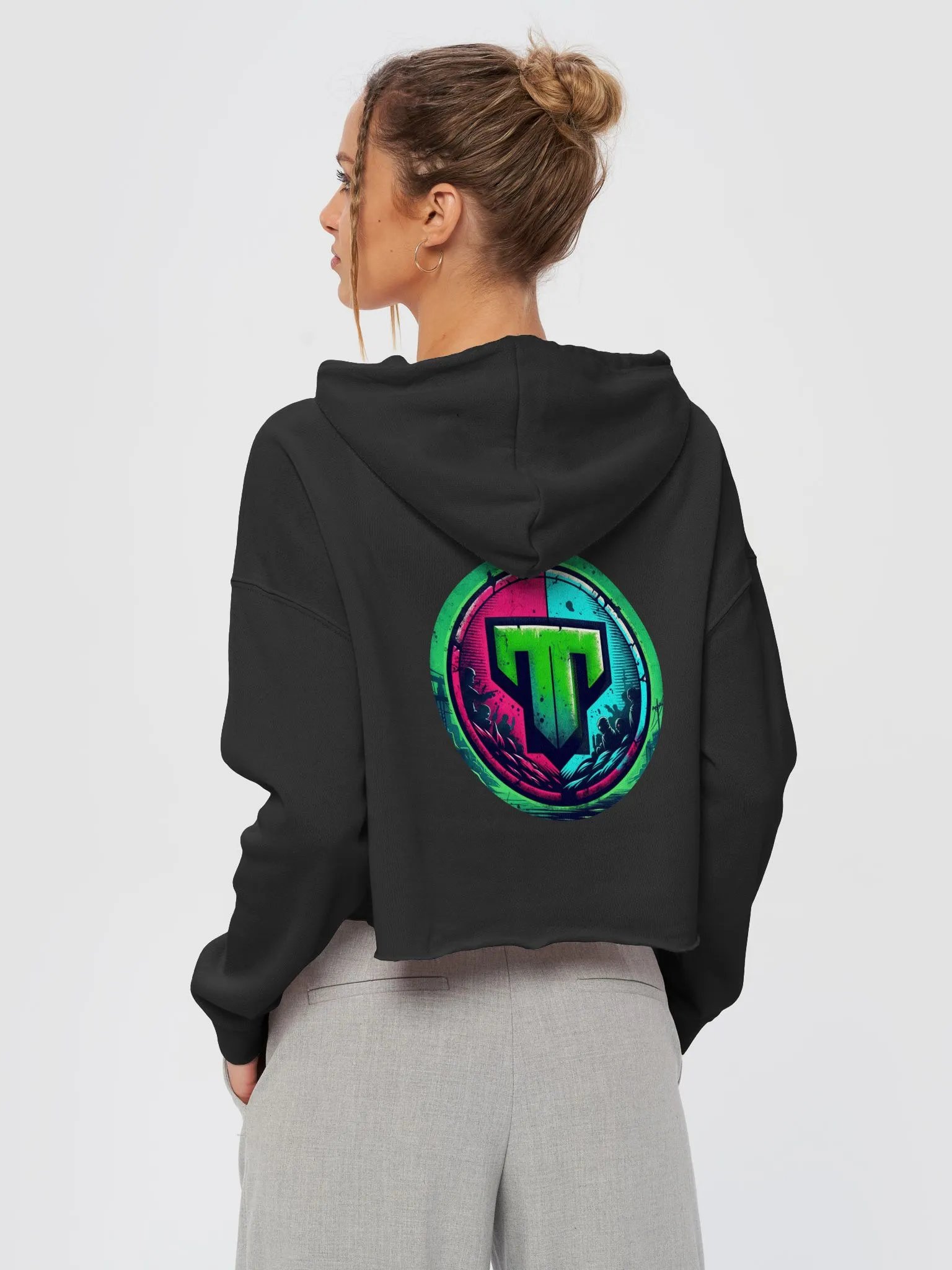 TAGSZ Crop Hoodie Black Camo product image (4)