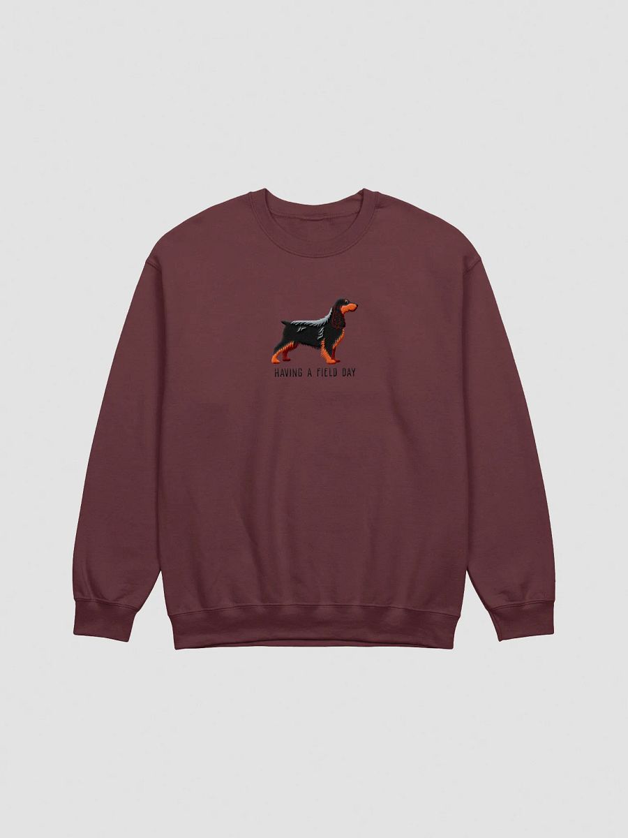 Having a Field Day Sweatshirt (Embroidered) of a Field Spaniel(Black & Tan) product image (2)