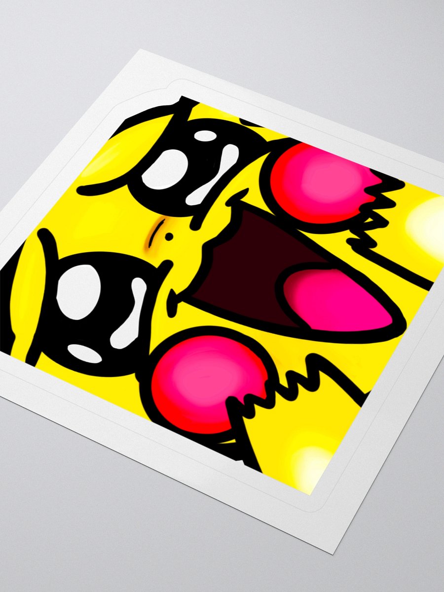 Mesmerized Yellow Electric Mouse Vinyl Stickers (3" x 3") product image (3)