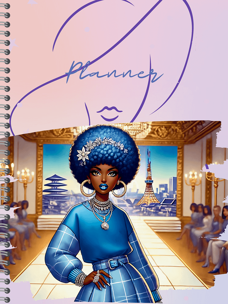 Detailed Undated Planner - Blue